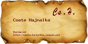 Csete Hajnalka névjegykártya